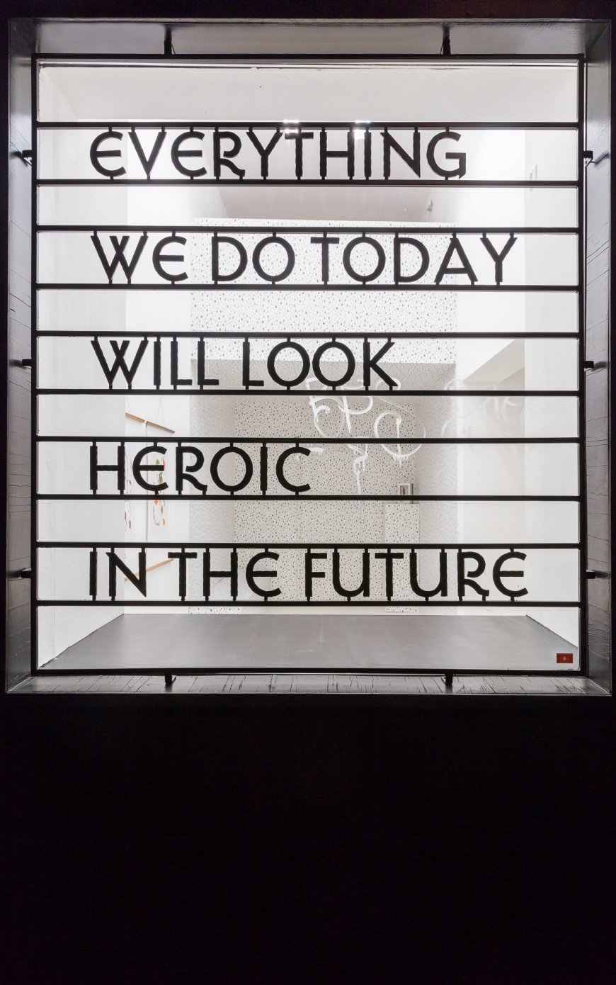 Jasmina Cibic, Everything We Do Today Will Look Heroic in The Future, 2018, iron, 177 x 158 x 6 cm