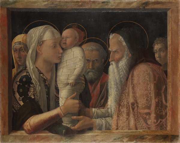 Andrea Mantegna, Die Darbringung Christi im Tempel , ca. 1453, Leinwand, 77,1 x 94,4 cm © Staatliche Museen zu Berlin, Gemäldegalerie / Christoph Schmidt