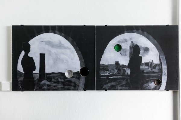 Lennart Schweder, Jade 1 und Jade 2, 2018, Ausstellungsansicht, Florentine Muhry, Hamburg