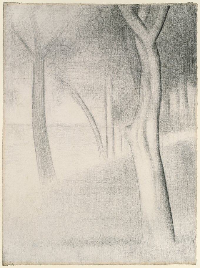  Georges Seurat , Bäume (Studie La Grande Jatte), 1884, https://api.artic.edu/api/v1/artworks/154022/manifest.json 