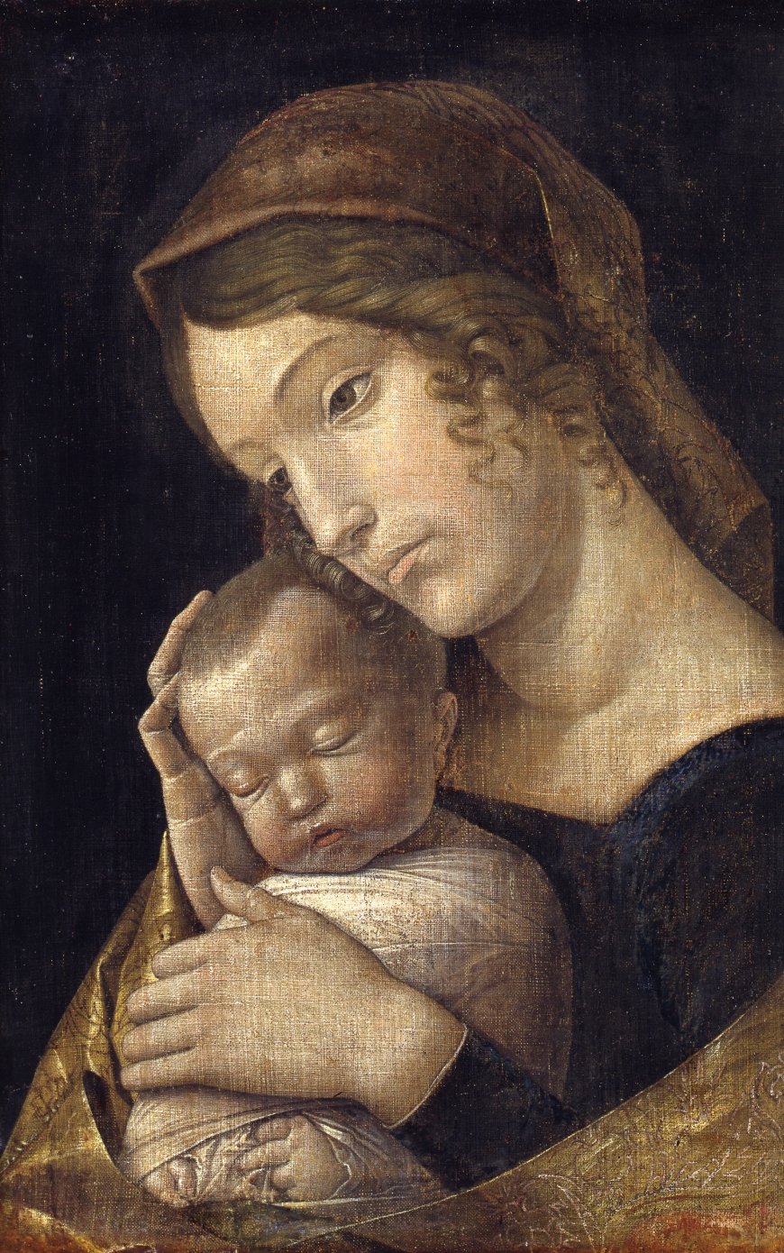  Andrea Mantegna, Maria mit schlafenden Kind , um 1455, Leinwand, 48,4 x 32,2 cm © Staatliche Museen zu Berlin, Gemäldegalerie / Jörg P. Anders