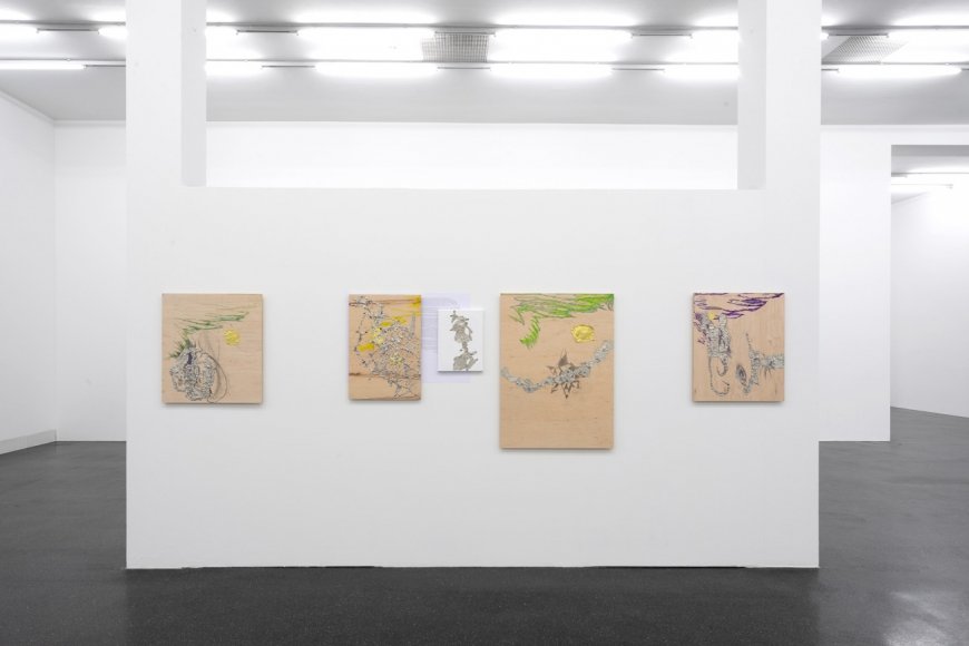 Installation view, Josef Strau, How to be an Angel Painter, Galerie Francesca Pia, Zurich 2019. Photo: Flavio Karrer