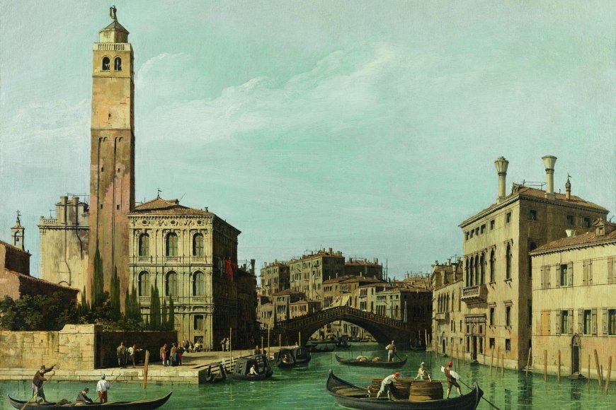 Giovanni Antonio Canal Gen. Canaletto, Ansicht der Mündung des Canale di Cannaregio, 1735-1742, Öl auf Leinwand, 46,3x62,5 cm, (c) Liechtenstein. The Princely Collections, Vaduz-Wien