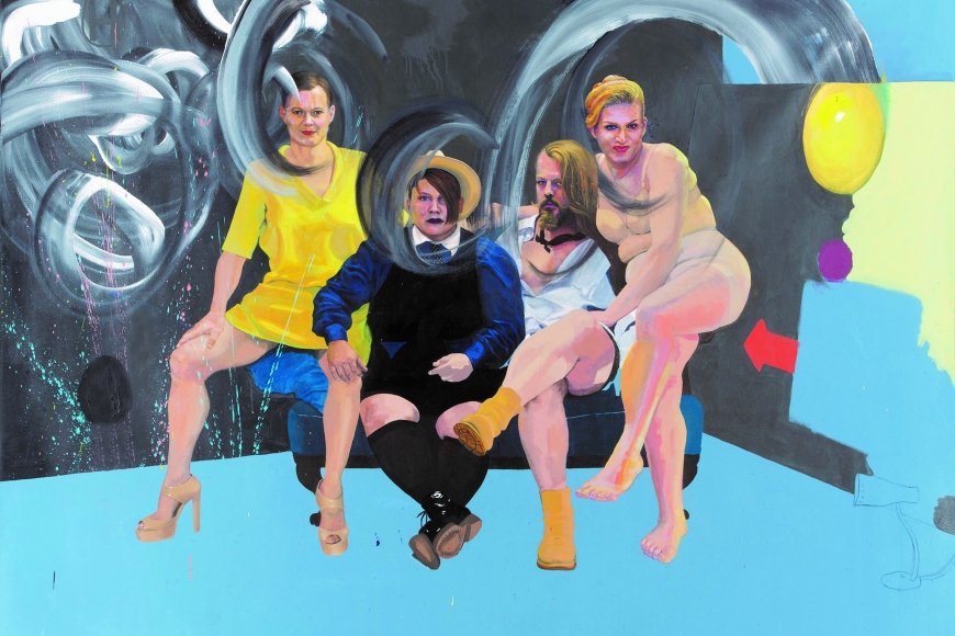 Ashley Hans Scheirl, Family, 2013, Acryl auf Leinwand | 230 x 280 cm | Courtesy Galerie Crone Wien, Berlin / Foto: Mischa Erben