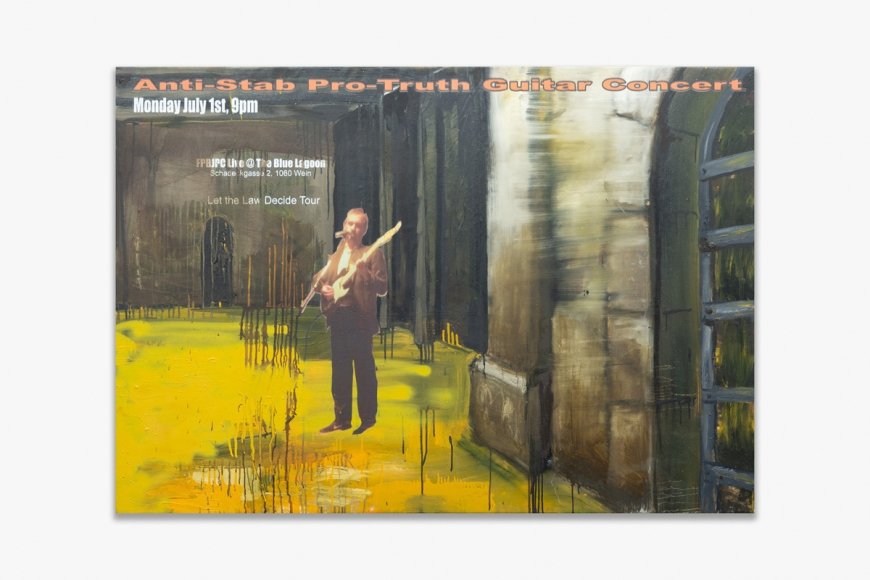Ben Schumacher Anti Stab Pro Truth Guitar Concert 2019 Oil and UV print on canvas 90 × 130 cm