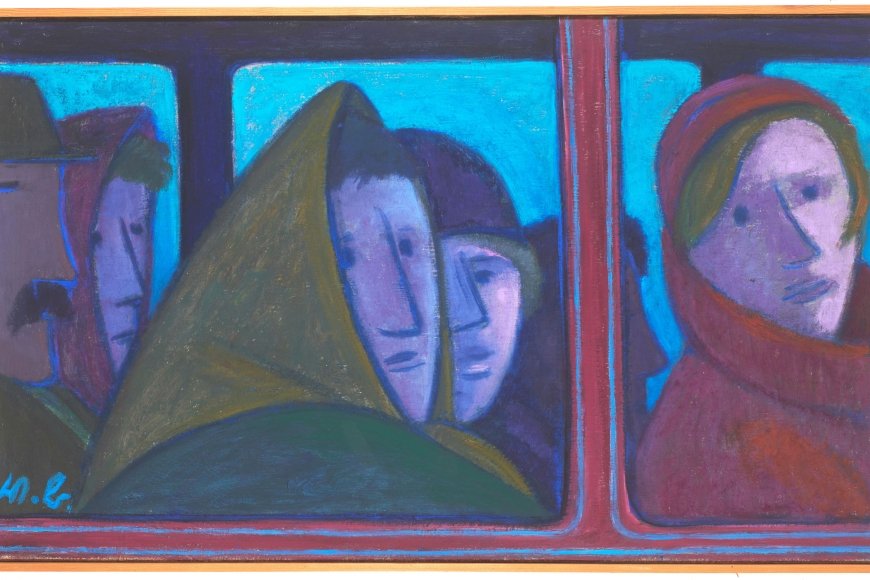 Werner Berg (1904-1981), Autobus, 1965, Öl auf Leinwand, 60x100cm. signiert, WVWB 730 aufg. © Galerie Magnet