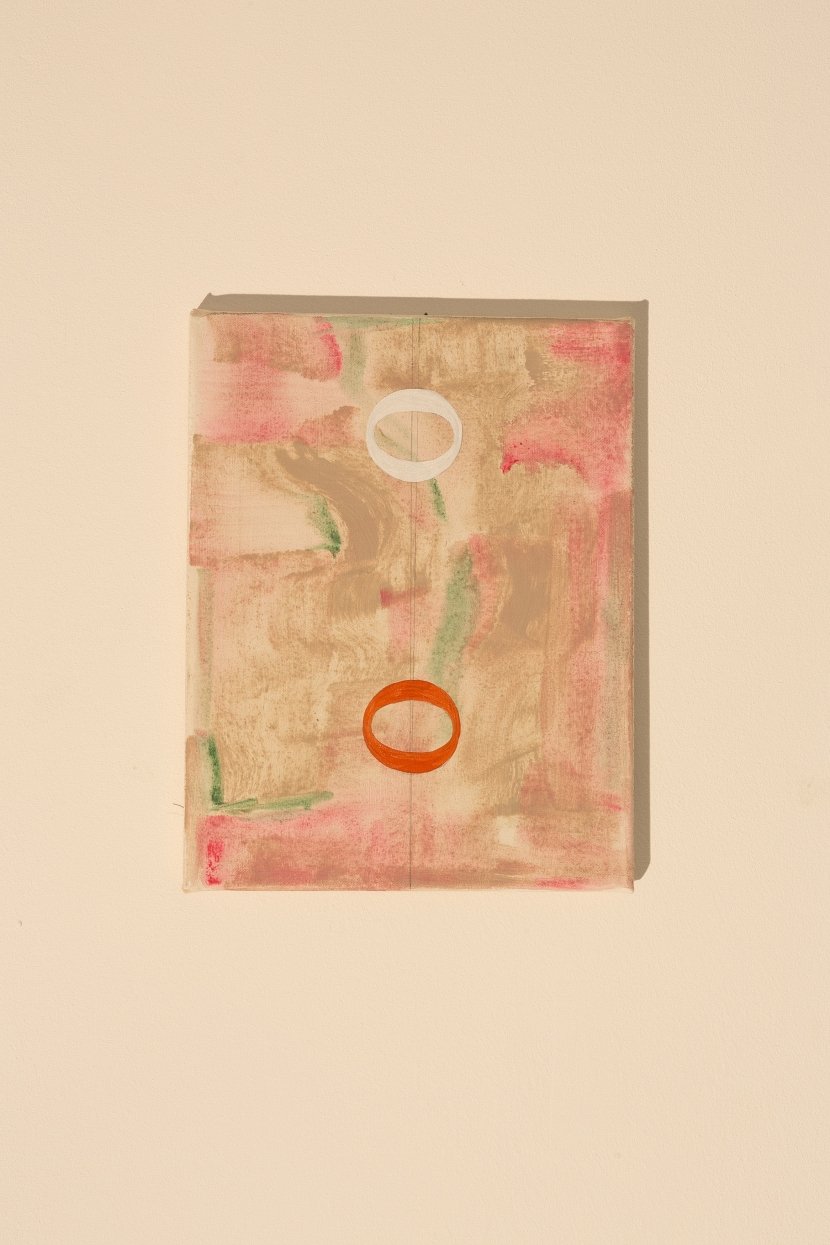 Katharina Hölzl, Island Of Error, acrylic, glass, canvas, 2019