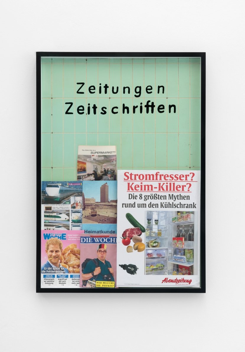 Julian Turner, Zeitungen Zeitschriften, 2018, Ausstellungsansicht, Filiale, Frankfurt
