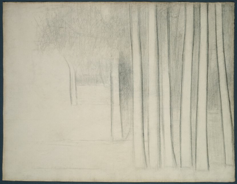  Georges Seurat, Tree Trunks (study for La Grande Jatte), Helen Regenstein Collection, https://api.artic.edu/api/v1/artworks/69697/manifest.json