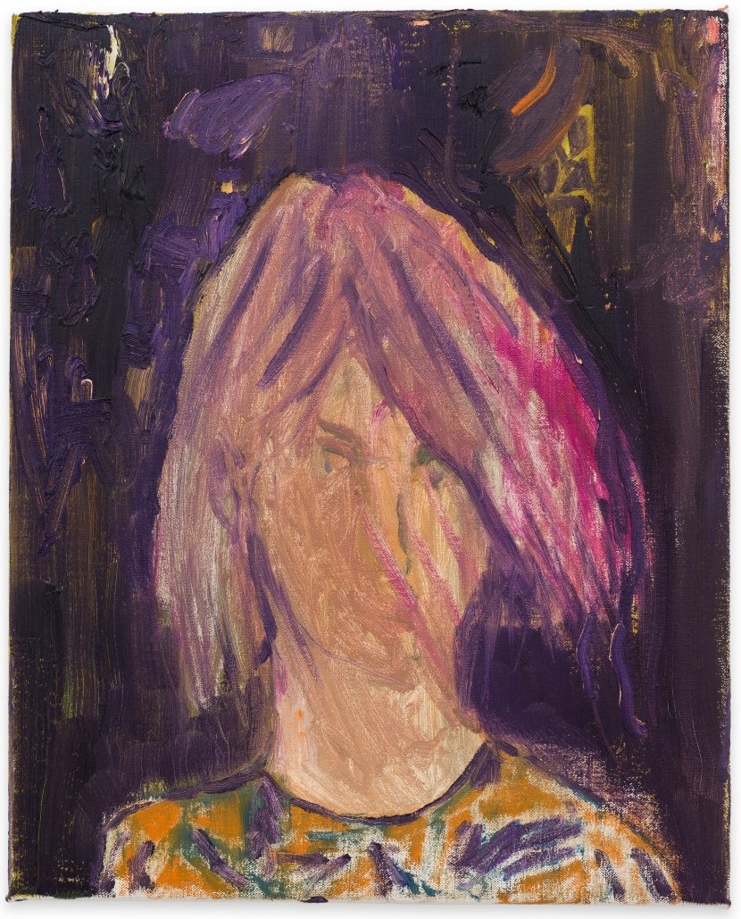Adrian Buschmann, Selbst als Grunge-Girl, 1995, 2019, Oil on canvas, 41,5 x 33,5 cm