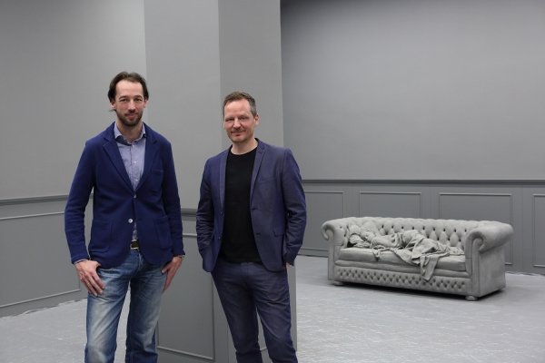 Hans Op de Beek & Florian Steininger in der Ausstellung Hans Op de Beek: The Cliff, Kunsthalle Krems, 2019 | Foto: Christian Redtenbacher