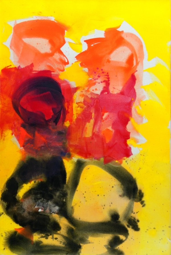 Joseph Mikl, Zwei Figuren in einer Ebene – 1958, Öl auf Hartfaserplatte, 52 x 92 cm | Foto: Galerie Welz