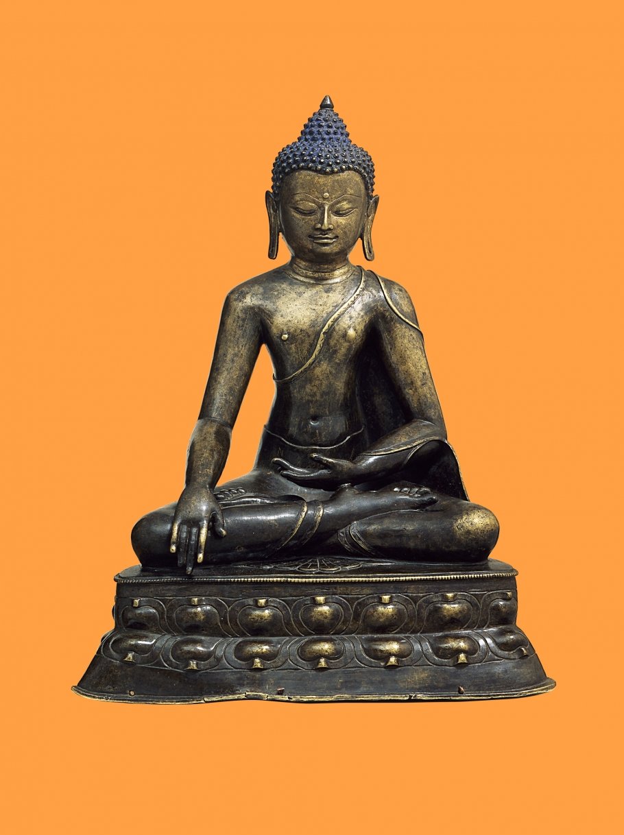 Buddha Shakyamuni Westliches Tibet, 12./13. Jahrhundert, Messinglegierung, © Museum Rietberg, Dauerleihgabe Sammlung Berti Aschmann