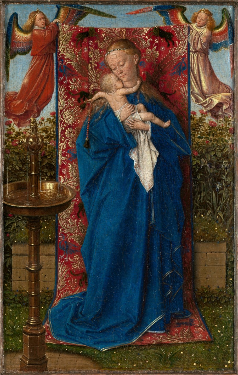 Jan van Eyck (Maaseik 1380/ 1400 - Bruges 1441) Madonna am Springbrunnen 1439 19 x 12 cm © KMSKA – Lukas-Art in Flanders vzw, foto Hugo Maertens