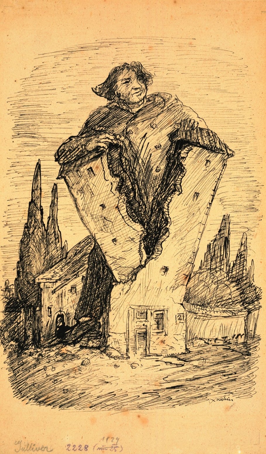 Alfred Kubin, Gulliver, um 1924, Foto Oö. Landesmuseum