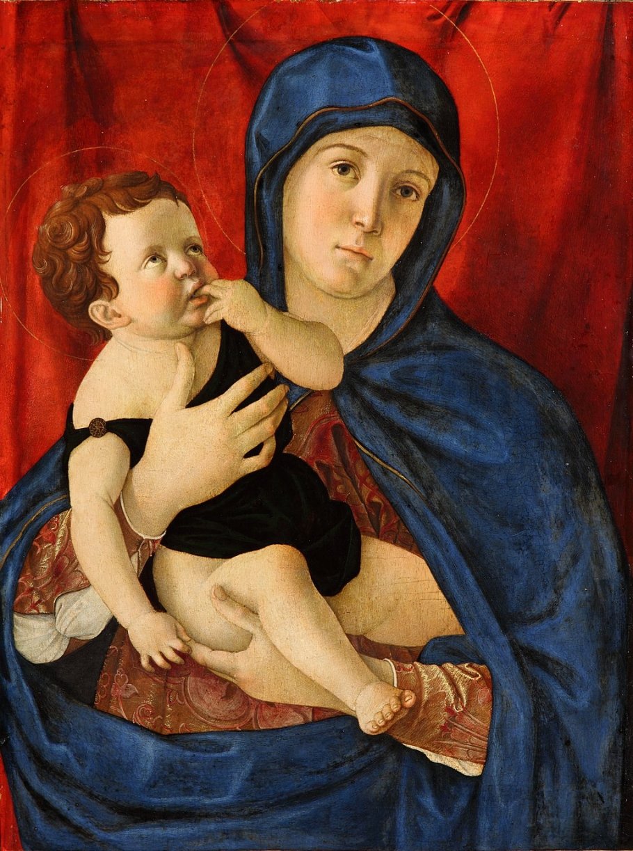 Giovanni Bellini, Maria mit Kind, ca. 1475, Pappelholz, 76 x 54,2 cm © Staatliche Museen zu Berlin, Gemäldegalerie / Christoph Schmidt