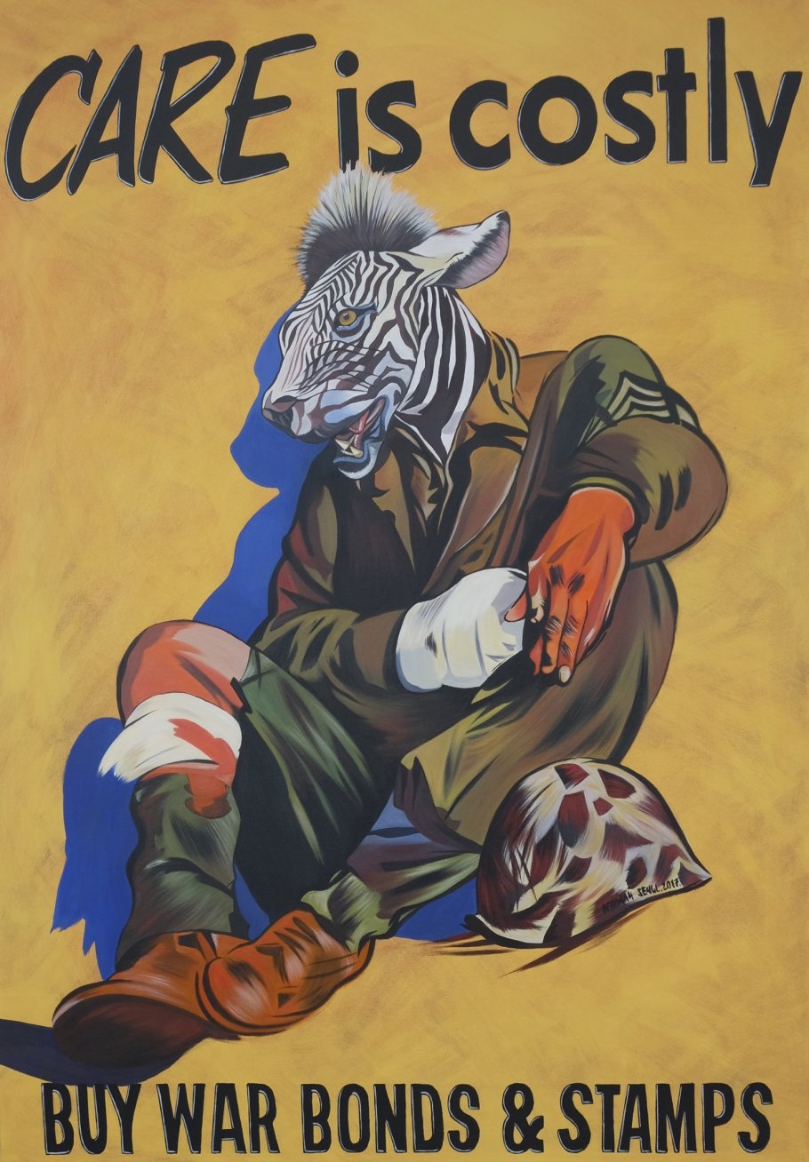 Deborah Sengl, Propaganda, 100 x 70 cm, 2017, Acryl auf Leinwand | Courtesy the artist and Galerie Trapp, Salzburg