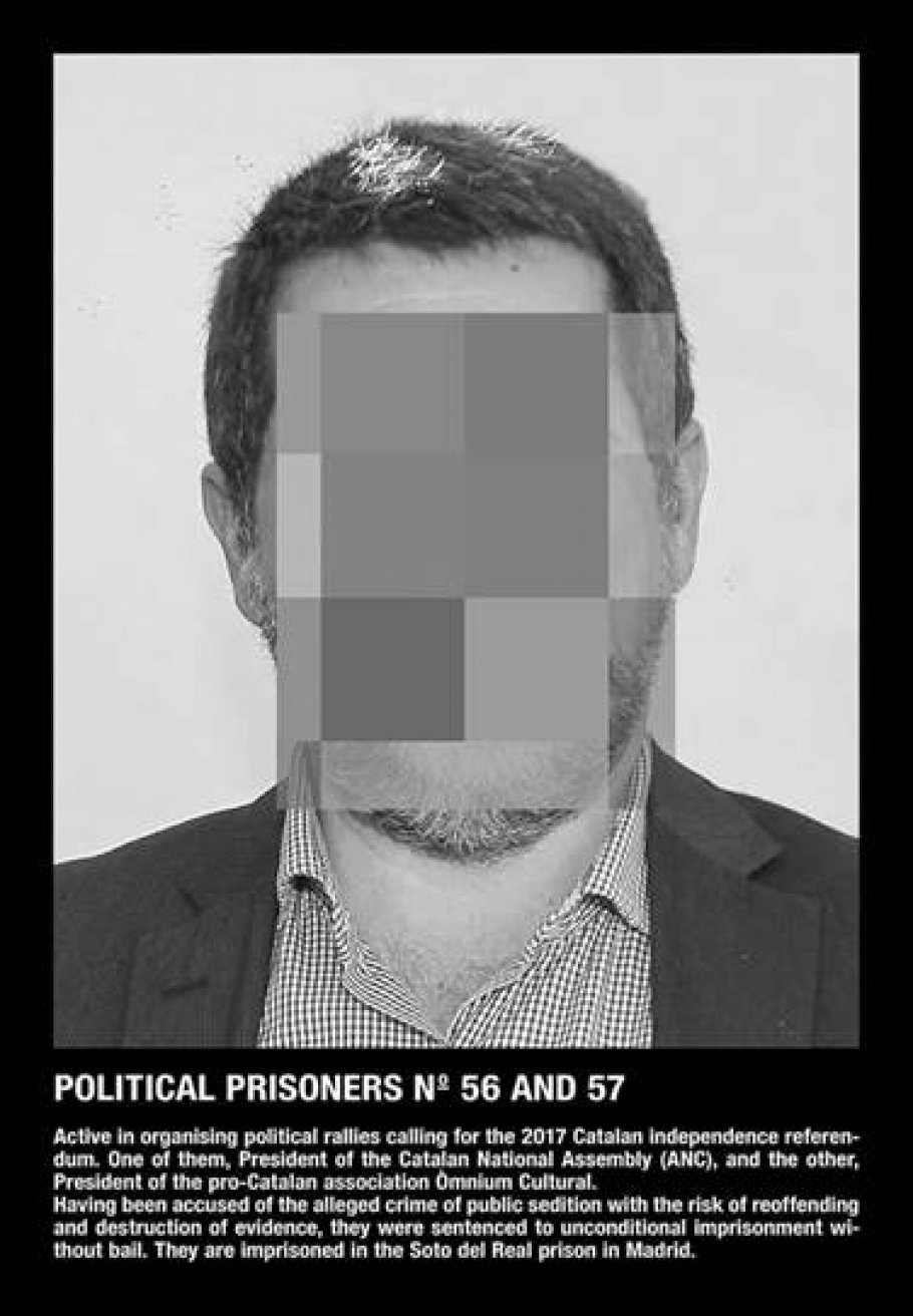 Abbildung: Santiago Sierra, Politische Gefangene im zeitgenössischen Spanien, Februar 2018 - März 2019, Courtesy Galeria Helga de Alvear
