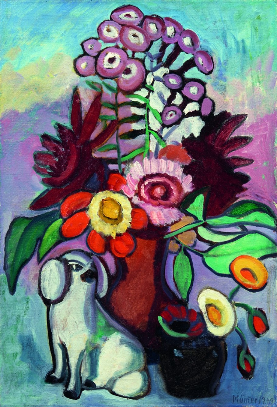 Gabriele Münter Heiteres Blumenbild, 1949 Öl auf Leinwand 55,5 x 38,5 cm Provenienz: Nachlass der Künstlerin Taxe 120 000 – 150 000 €
