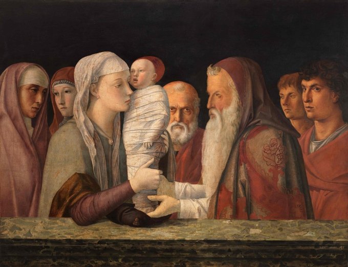  Giovanni Bellini, Die Darbringung Christi im Tempel , ca. 1472, Holz, 80 x 105 cm © Fondazione Querini Stampalia, Venedig / cameraphoto arte snc