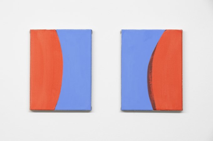 Philippe Van Snick: Overgangen, 2019. Acrylic and vinyl on canvas, 24 x 18 cm each. 