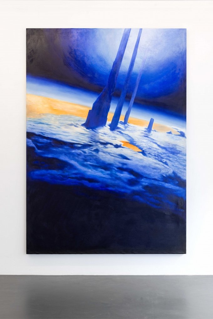 Mathis Gasser, Megastructure (After Paul Chadeisson), 2018, Oil on canvas, 240 x 170 x 4 cm