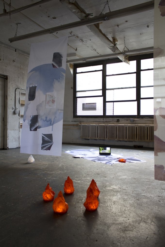 Hanging of Traitors in Effigie part 2, 2019, installation view, Pencil Factory, New York