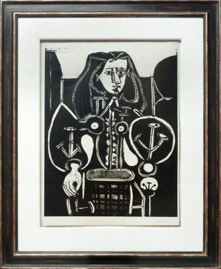Pablo Picasso, Femme-au-fauteuil-no-4 Original, Lithographie auf Büttenpapier (c) Galerie Francais