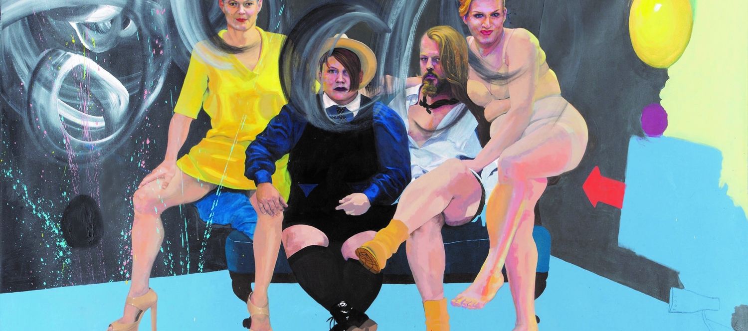 Ashley Hans Scheirl, Family, 2013, Acryl auf Leinwand | 230 x 280 cm | Courtesy Galerie Crone Wien, Berlin / Foto: Mischa Erben