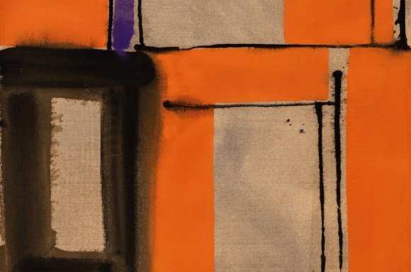 Peter Marquant, Ohne Titel, Leimfarben auf Leinen, 2019, 90 x 70 cm