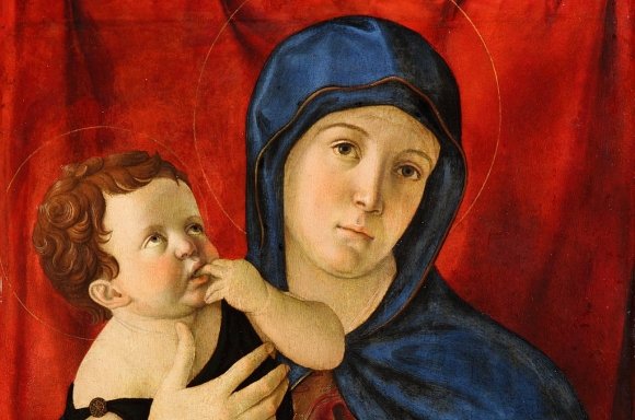 Giovanni Bellini, Maria mit Kind, ca. 1475, Pappelholz, 76 x 54,2 cm © Staatliche Museen zu Berlin, Gemäldegalerie / Christoph Schmidt