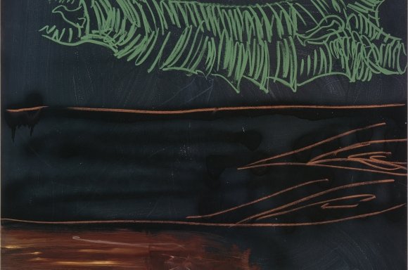 Per Kirkeby, Ohne Titel, 2000, Mischtechnik auf Masonit, 122 × 120 cm, © Per Kirkeby Estate Courtesy Galerie Michael Werner, Märkisch Wilmersdorf, Köln & New York | Foto: Lothar Schnepf